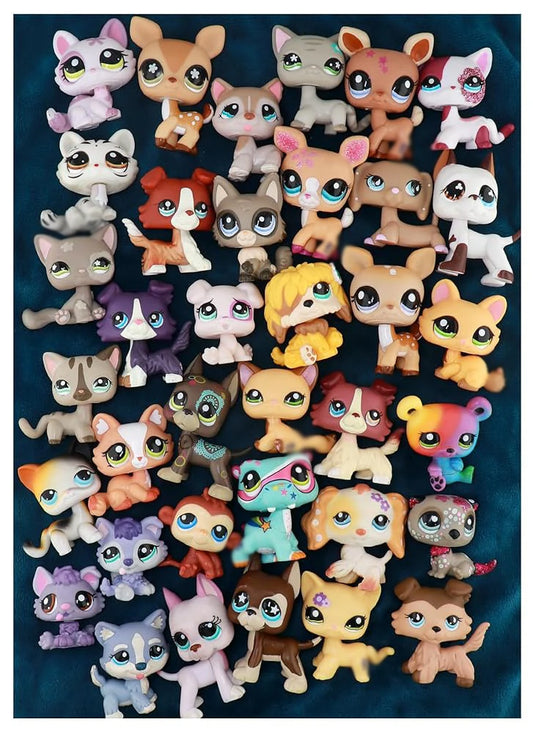 Figures Pets 1 PC Cat and Dog and Lovely  Accessories for Puppy Deer Cocker Spaniel Action Cartoon Collection Kids Toy Gift