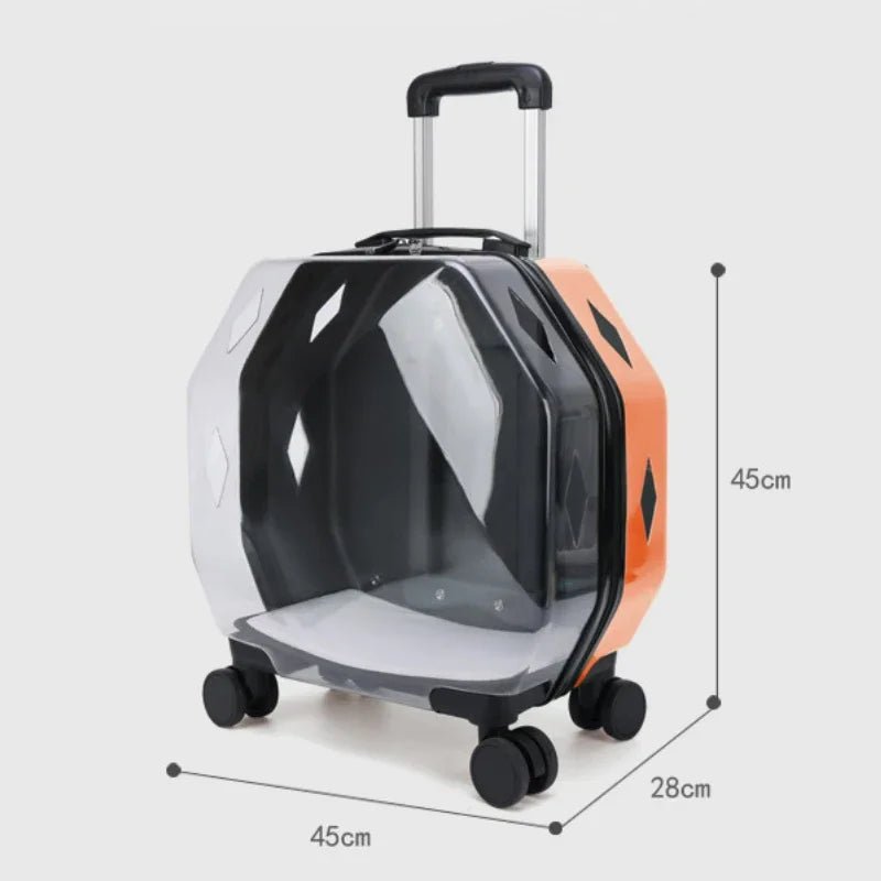 Cat Trolley Case Dog Travel Transport Bag Transparent Wide View Handbag Outing Portable Fashion Pet Backpack Bubble Box - Chatcalineux.com