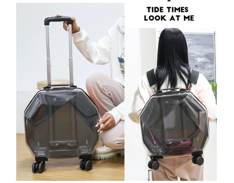 Cat Trolley Case Dog Travel Transport Bag Transparent Wide View Handbag Outing Portable Fashion Pet Backpack Bubble Box - Chatcalineux.com