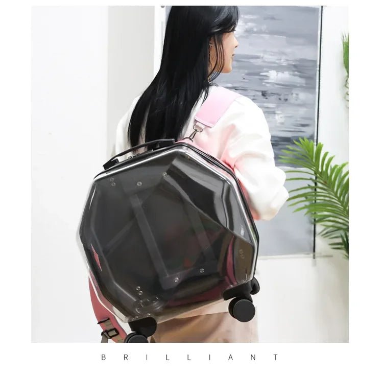 Cat Trolley Case Dog Travel Transport Bag Transparent Wide View Handbag Outing Portable Fashion Pet Backpack Bubble Box - Chatcalineux.com