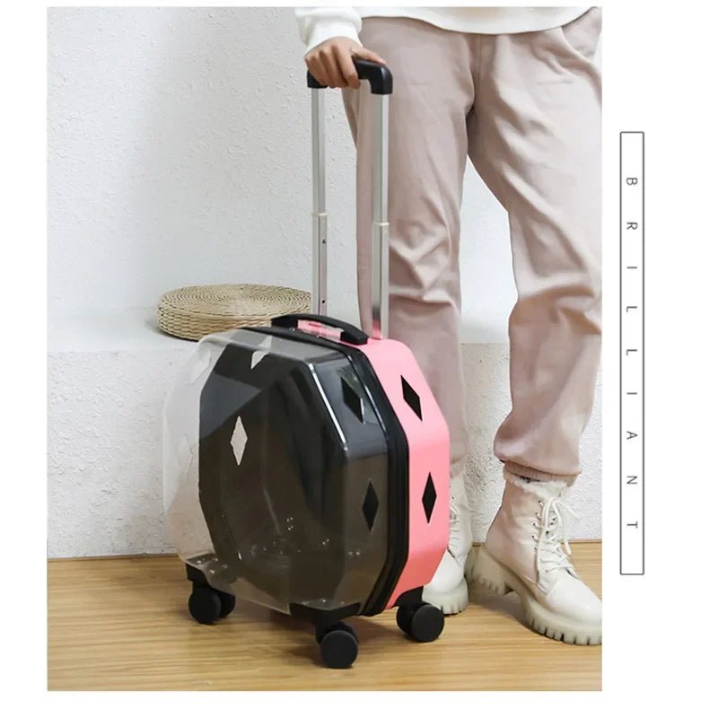 Cat Trolley Case Dog Travel Transport Bag Transparent Wide View Handbag Outing Portable Fashion Pet Backpack Bubble Box - Chatcalineux.com