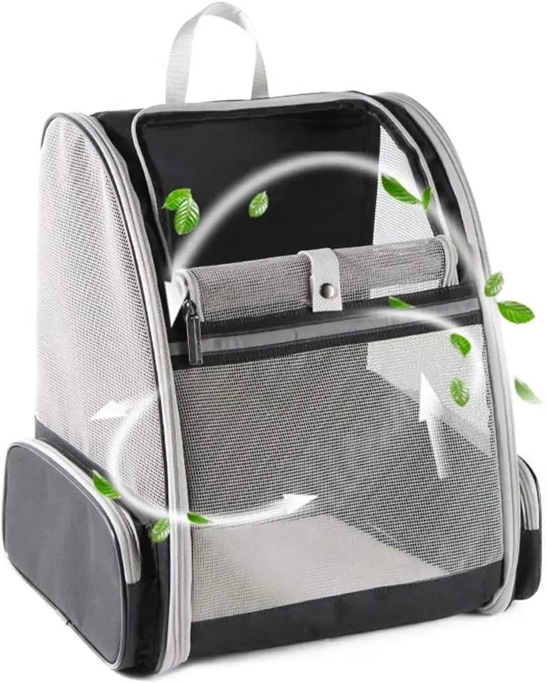 Innovative Traveler Bubble Backpack Pet Carriers for Cats and Dogs Clear Window, Seatbelt Attachments - Chatcalineux.com