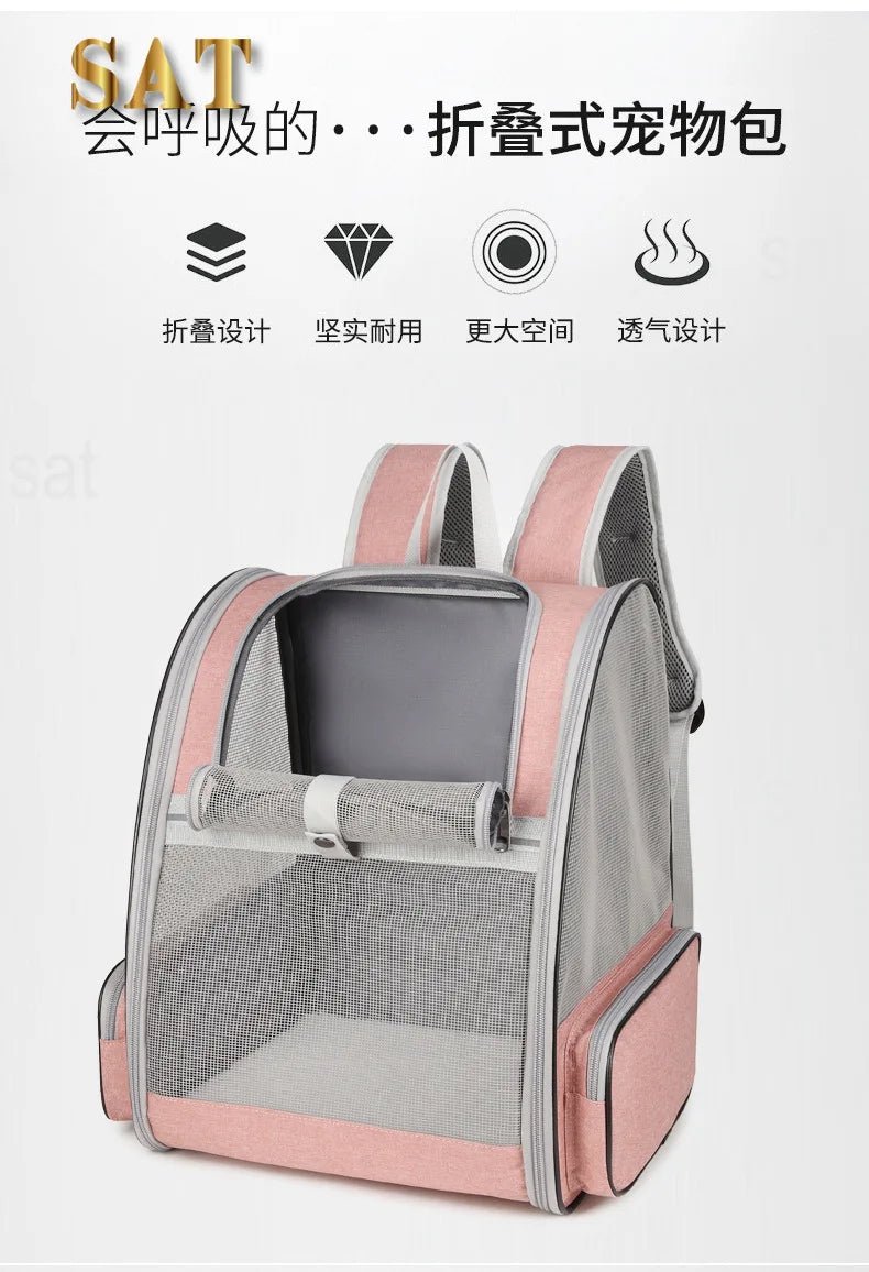 Innovative Traveler Bubble Backpack Pet Carriers for Cats and Dogs Clear Window, Seatbelt Attachments - Chatcalineux.com