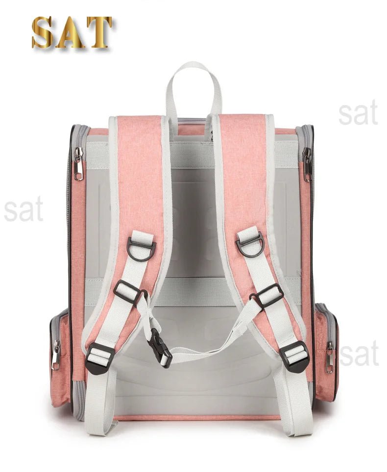 Innovative Traveler Bubble Backpack Pet Carriers for Cats and Dogs Clear Window, Seatbelt Attachments - Chatcalineux.com