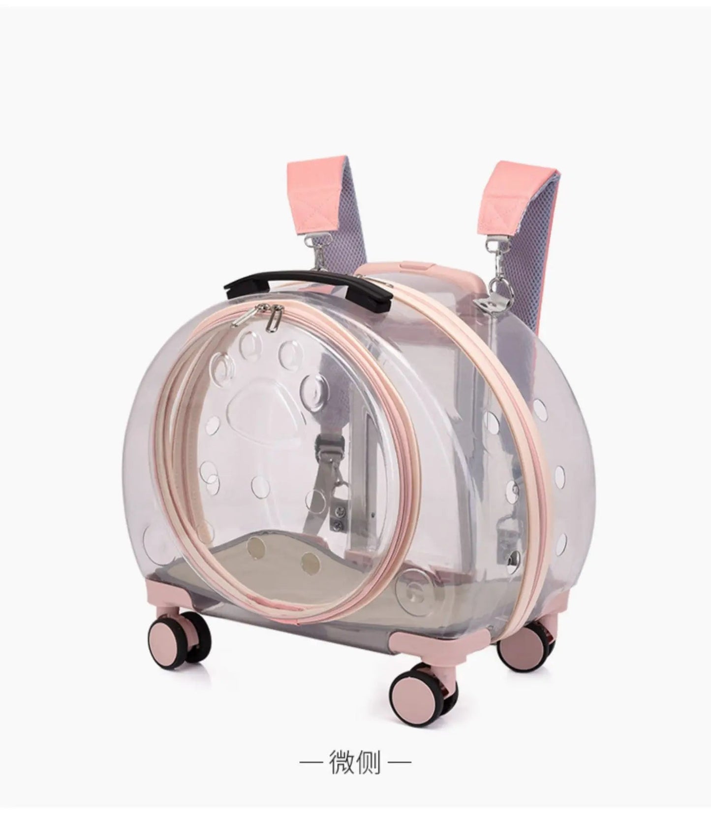 Pet cat out trolley case dog portable air case panoramic transparent breathable backpack bubble bag - Chatcalineux.com