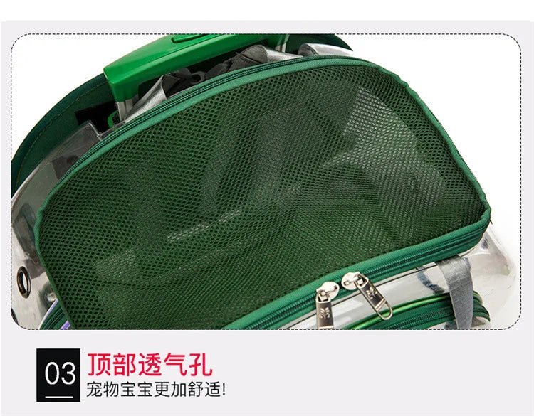 Pet cat out trolley case dog portable air case panoramic transparent breathable backpack bubble bag - Chatcalineux.com