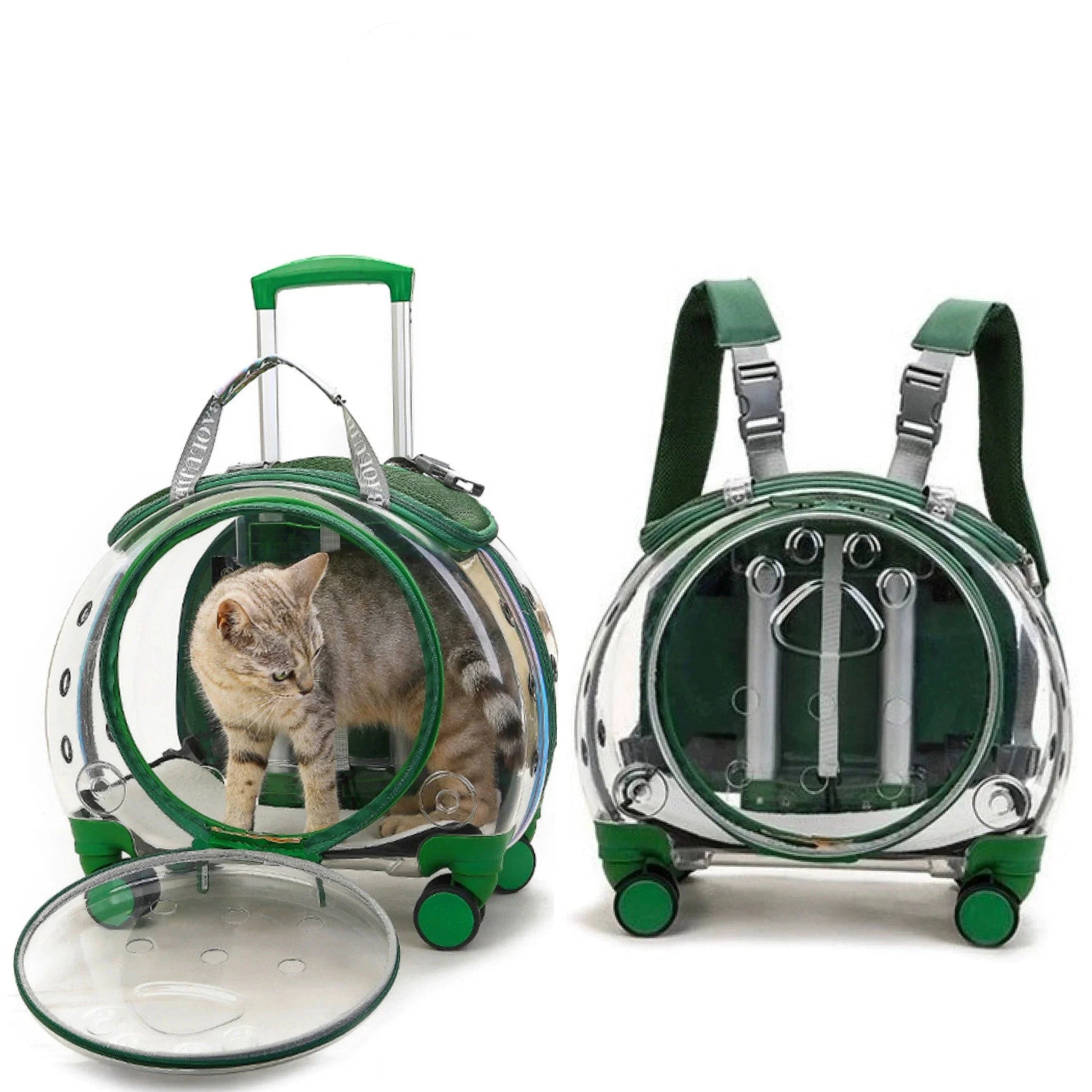 Pet cat out trolley case dog portable air case panoramic transparent breathable backpack bubble bag - Chatcalineux.com